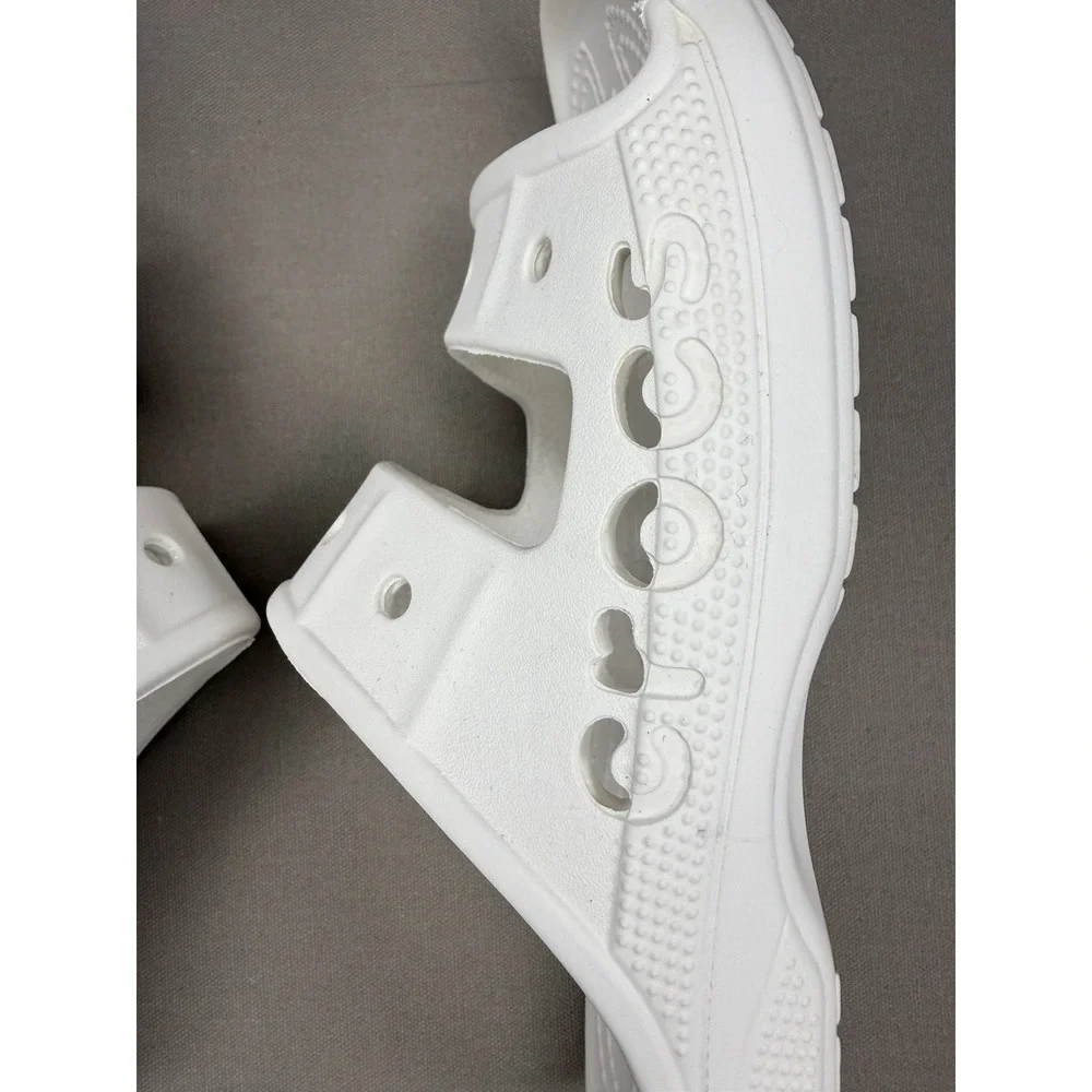 Crocs Slides Women's 9 Iconic Comfort White Sandals Men 7 Outdoor Summer Water